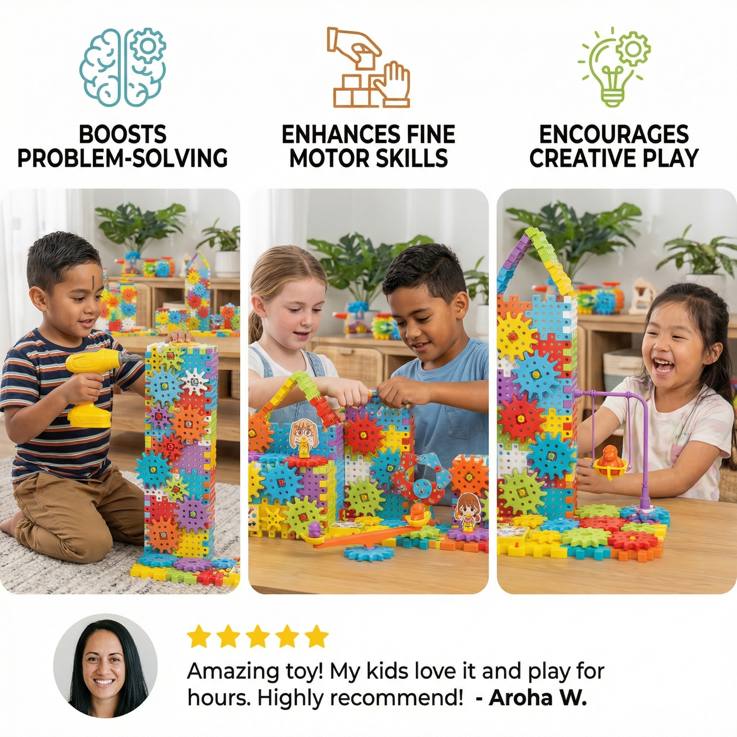 Montessori 3D Gear and Puzzle Pieces