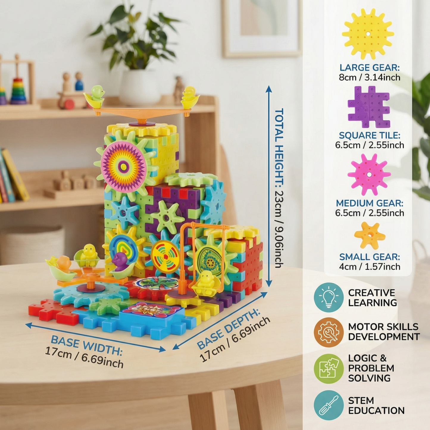 Montessori 3D Gear and Puzzle Pieces