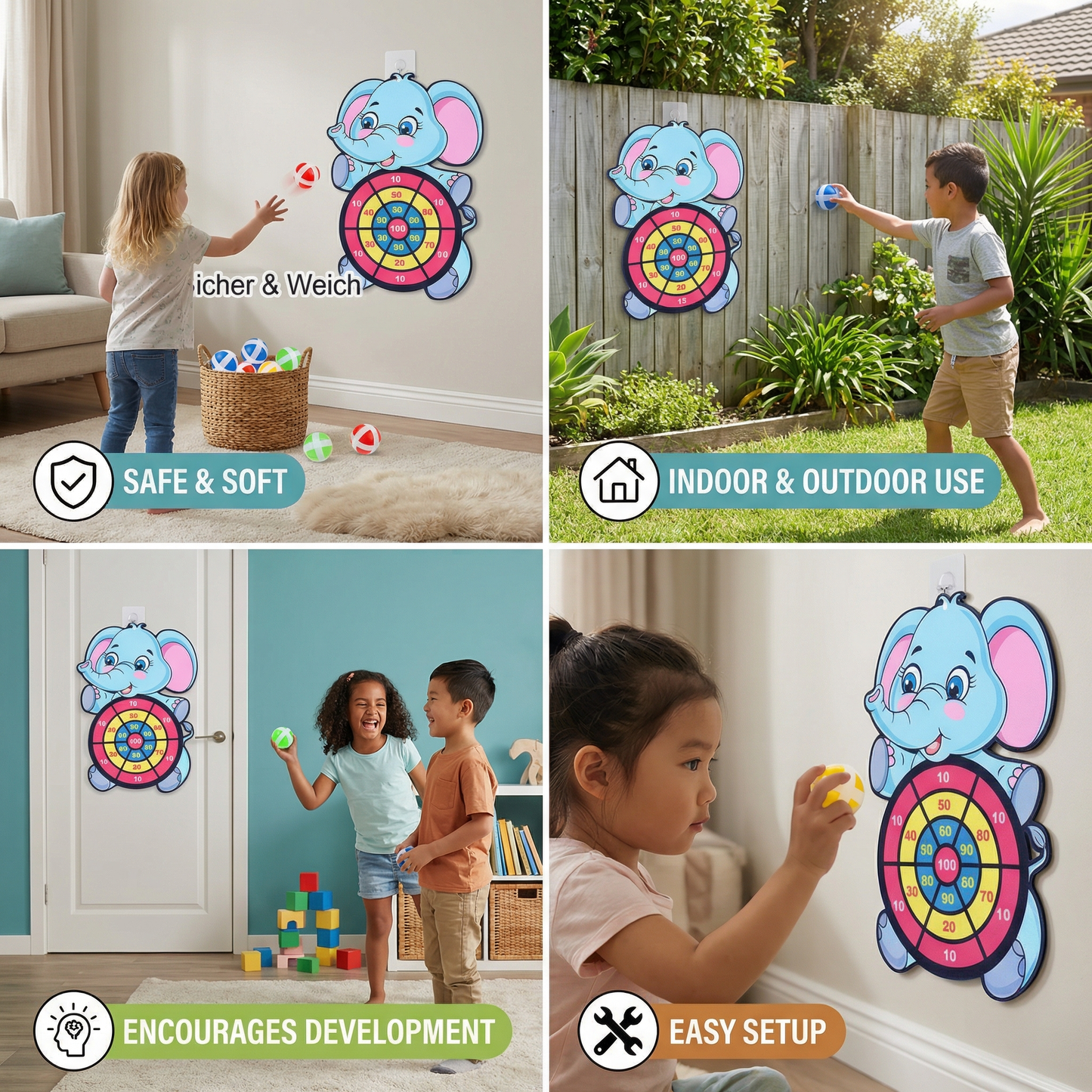 Cute Kids Dart Throwing Game