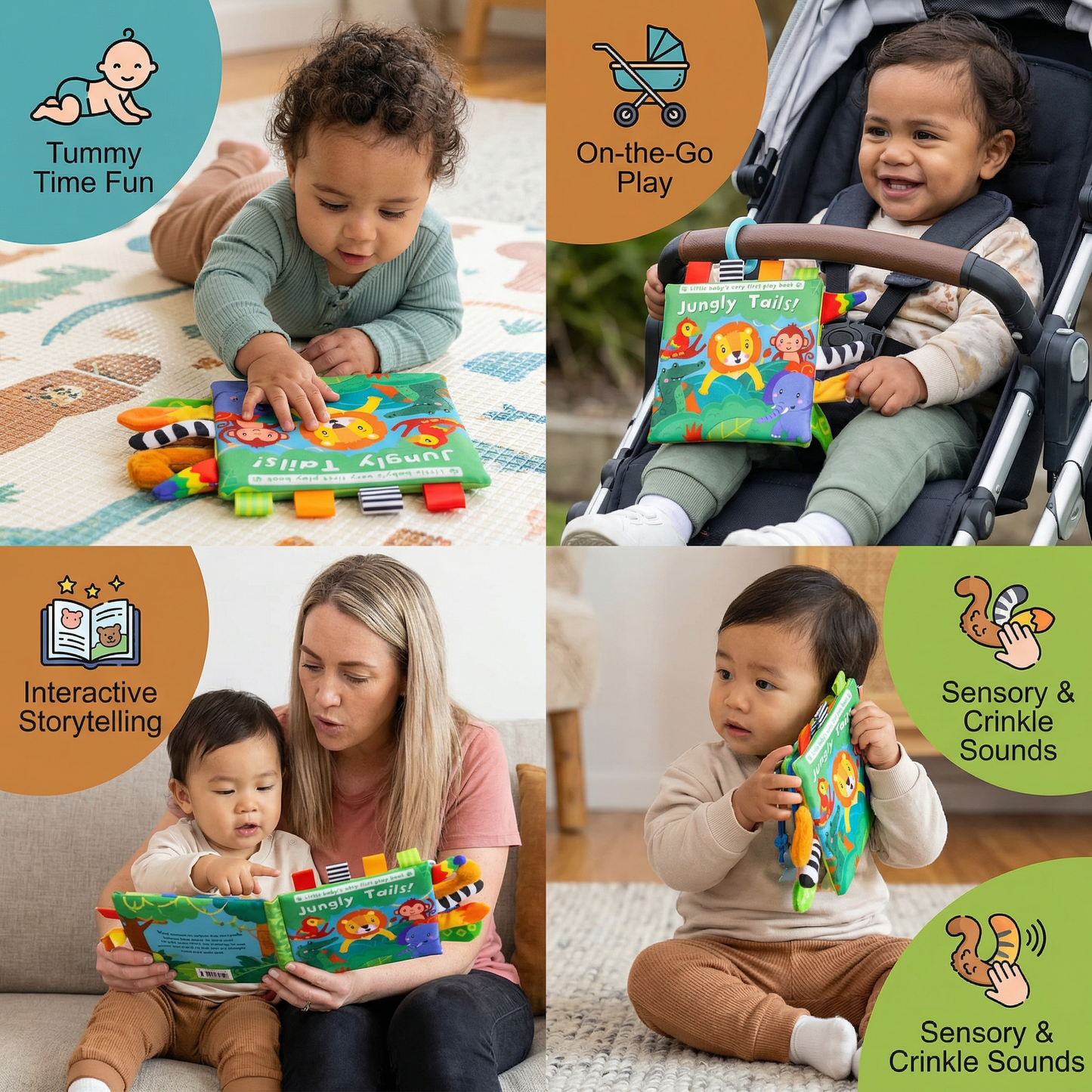 Sensory Crinkle Story Book for Toddlers