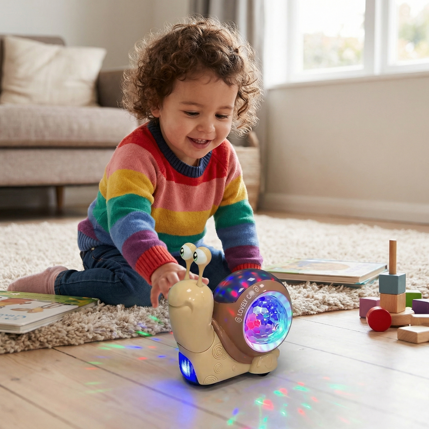 Glowing and Music-Playing Snail Crawling Toy