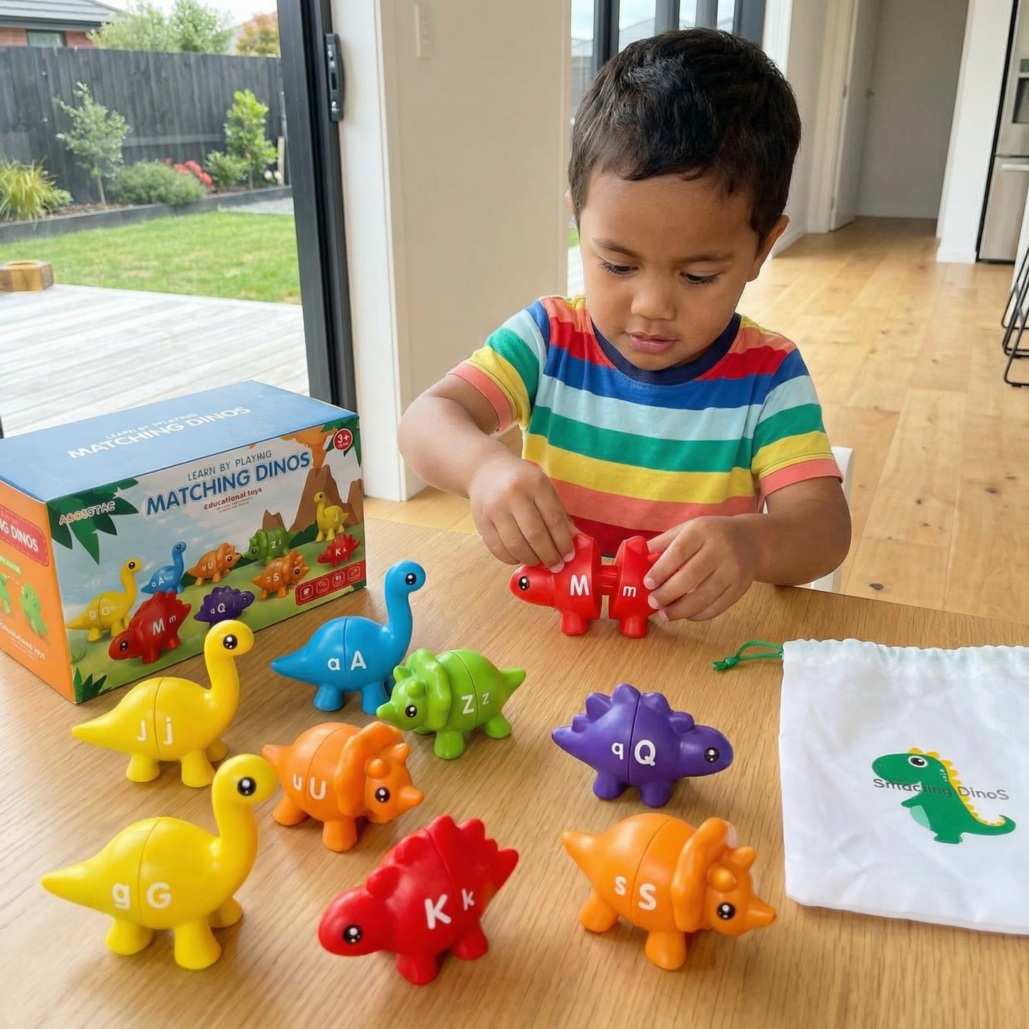 Educational Montessori Color Dinosaur Sorting Game Set