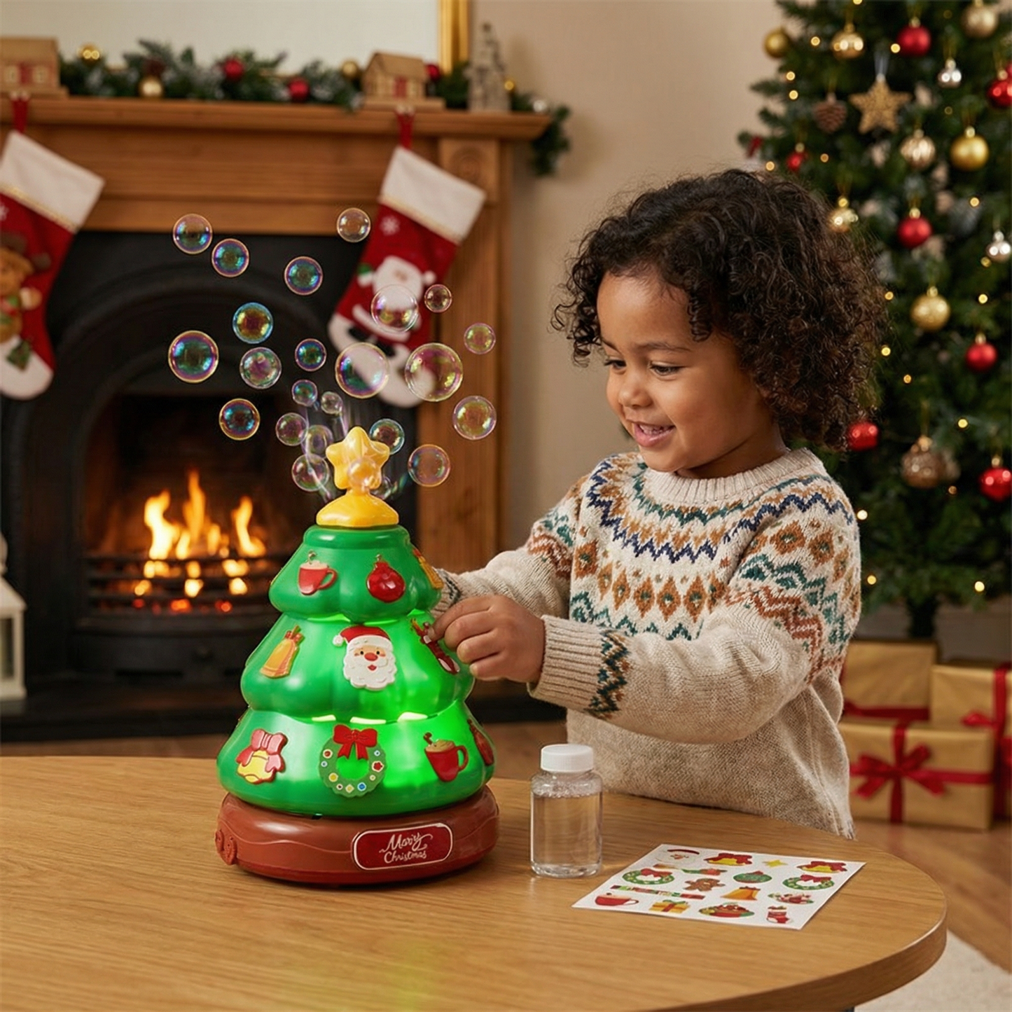 Musical Bubble Christmas Tree with Stickers for Decorating
