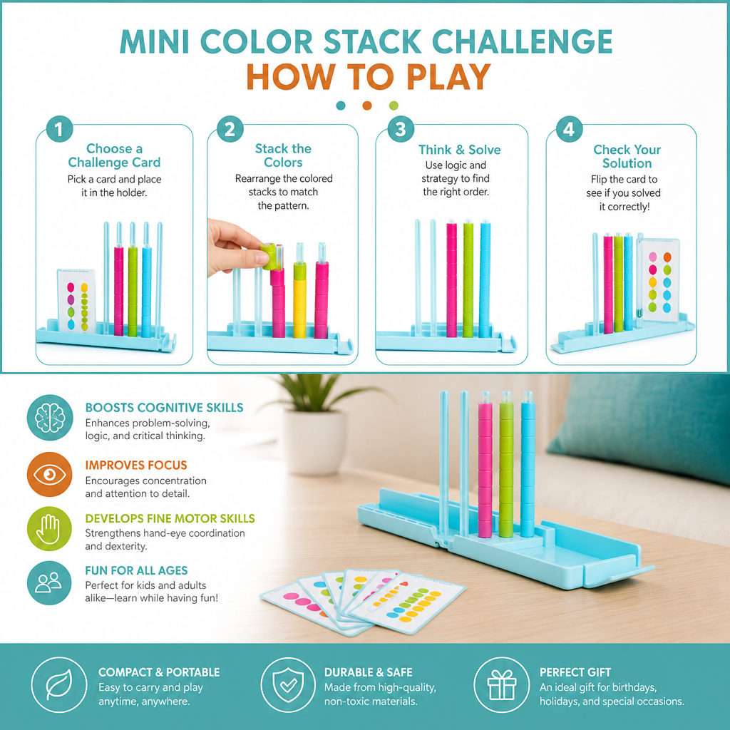 Mini Color Stack Challenge – Portable Brain Training Game