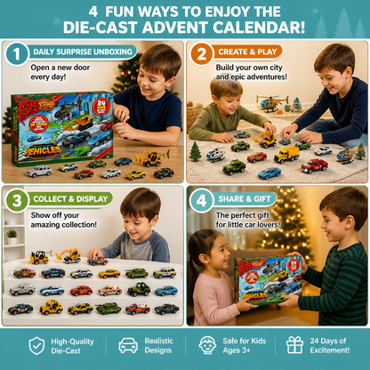 Christmas Die-Cast Car Advent Calendar for Kids