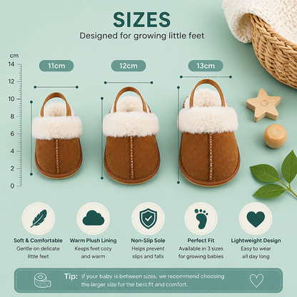 Fluffy Baby & Toddler Slippers with Soft Plush Lining and Non-Slip Soles