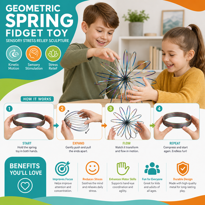 Geometric Spring Fidget Toy – Sensory Stress Relief Sculpture