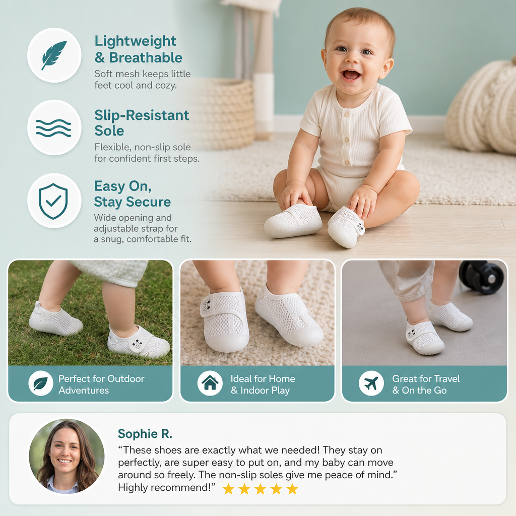 Comfortable Baby Shoes with Soft, Non-Slip Soles