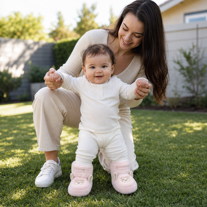 Warm & Cozy Fleece-Lined Baby Booties with Soft Non-Slip Soles