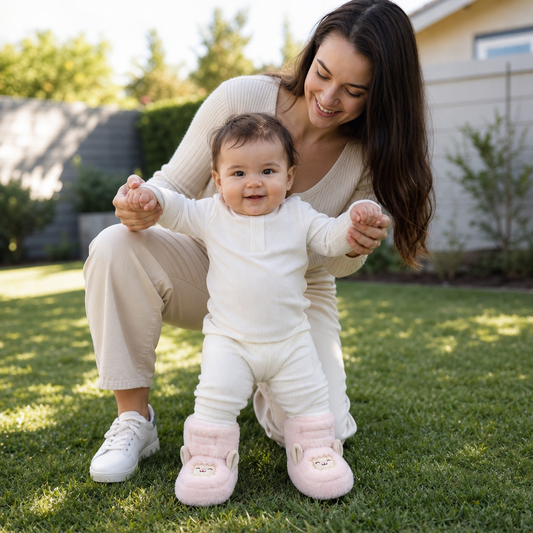 Warm & Cozy Fleece-Lined Baby Booties with Soft Non-Slip Soles