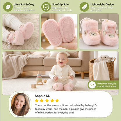 Warm & Cozy Fleece-Lined Baby Booties with Soft Non-Slip Soles
