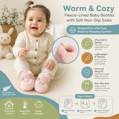 Warm & Cozy Fleece-Lined Baby Booties with Soft Non-Slip Soles