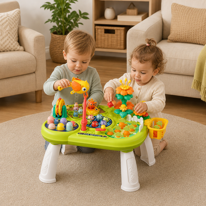 Kids Multifunctional Activity Game Table with Multiple Play Stations