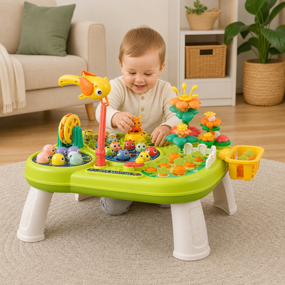 Kids Multifunctional Activity Game Table with Multiple Play Stations