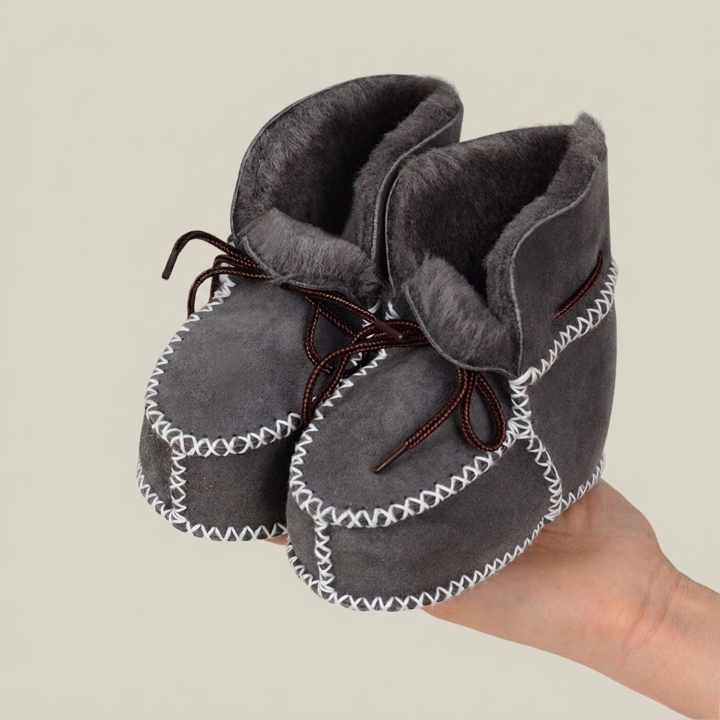 Shearling Lace-Up Moccasin Booties