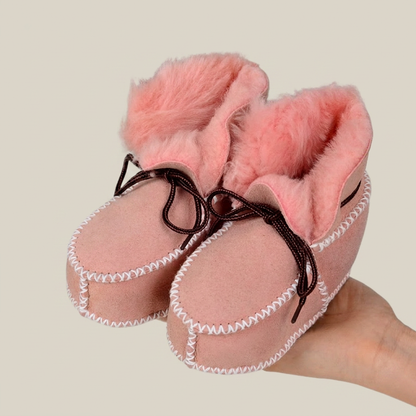 Shearling Lace-Up Moccasin Booties