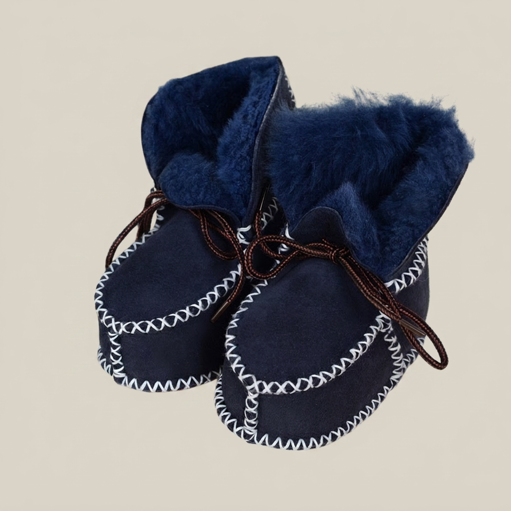 Shearling Lace-Up Moccasin Booties
