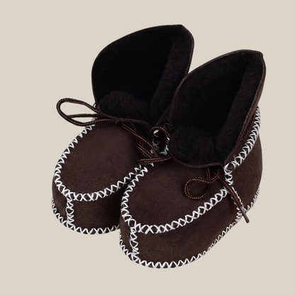 Shearling Lace-Up Moccasin Booties