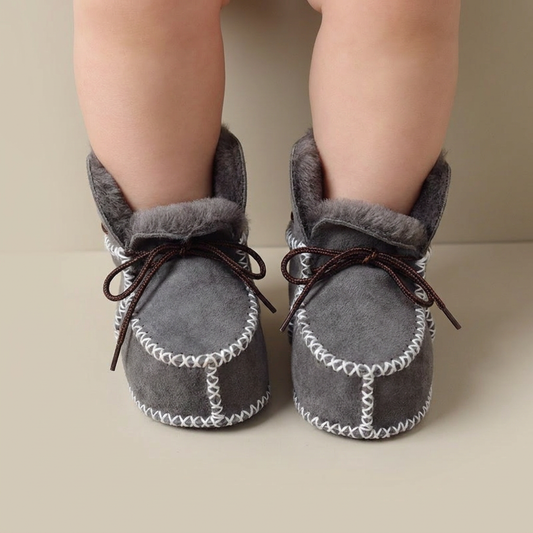 Shearling Lace-Up Moccasin Booties