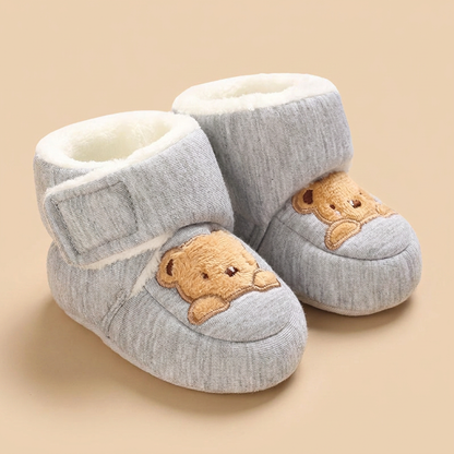 Bear Patch Fleece Lined Booties