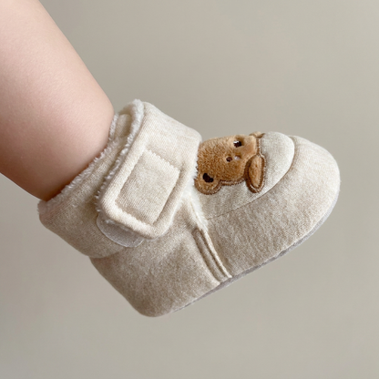 Bear Patch Fleece Lined Booties