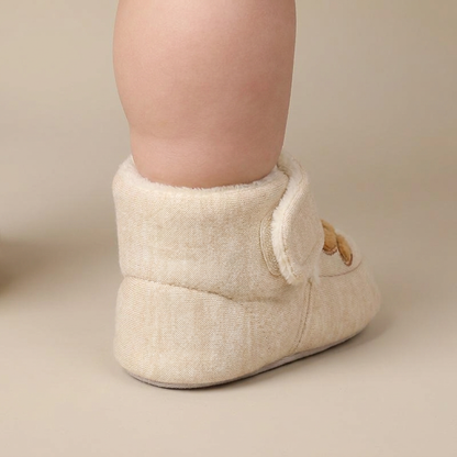 Bear Patch Fleece Lined Booties