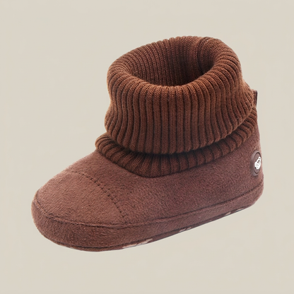 Suede Knit Cuff Slip-On Booties