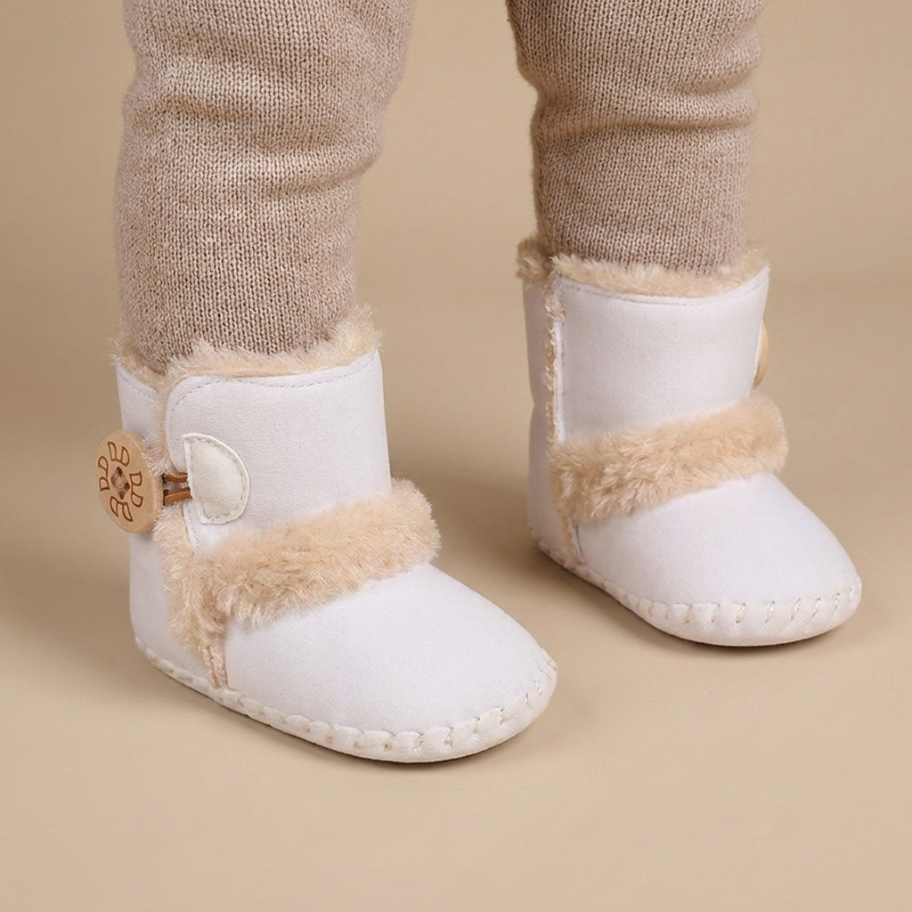 Sherpa Cuff Button Snow Boots