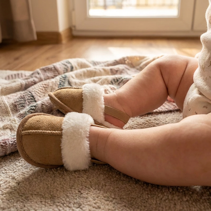 Fluffy Baby & Toddler Slippers with Soft Plush Lining and Non-Slip Soles