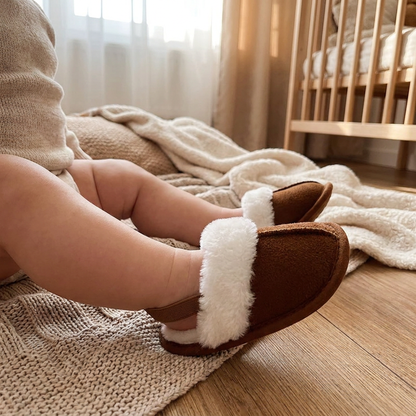 Fluffy Baby & Toddler Slippers with Soft Plush Lining and Non-Slip Soles
