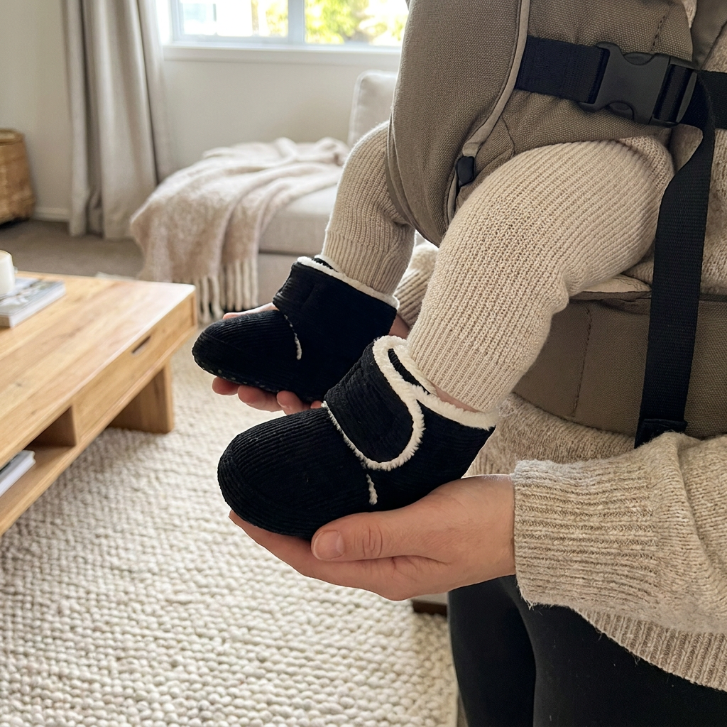 Warm & Cozy Plush Baby Booties with Soft, Non-Slip Soles