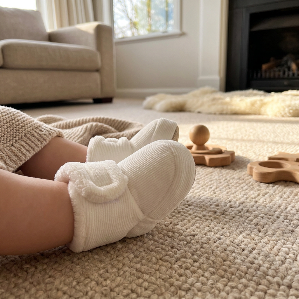 Warm & Cozy Plush Baby Booties with Soft, Non-Slip Soles