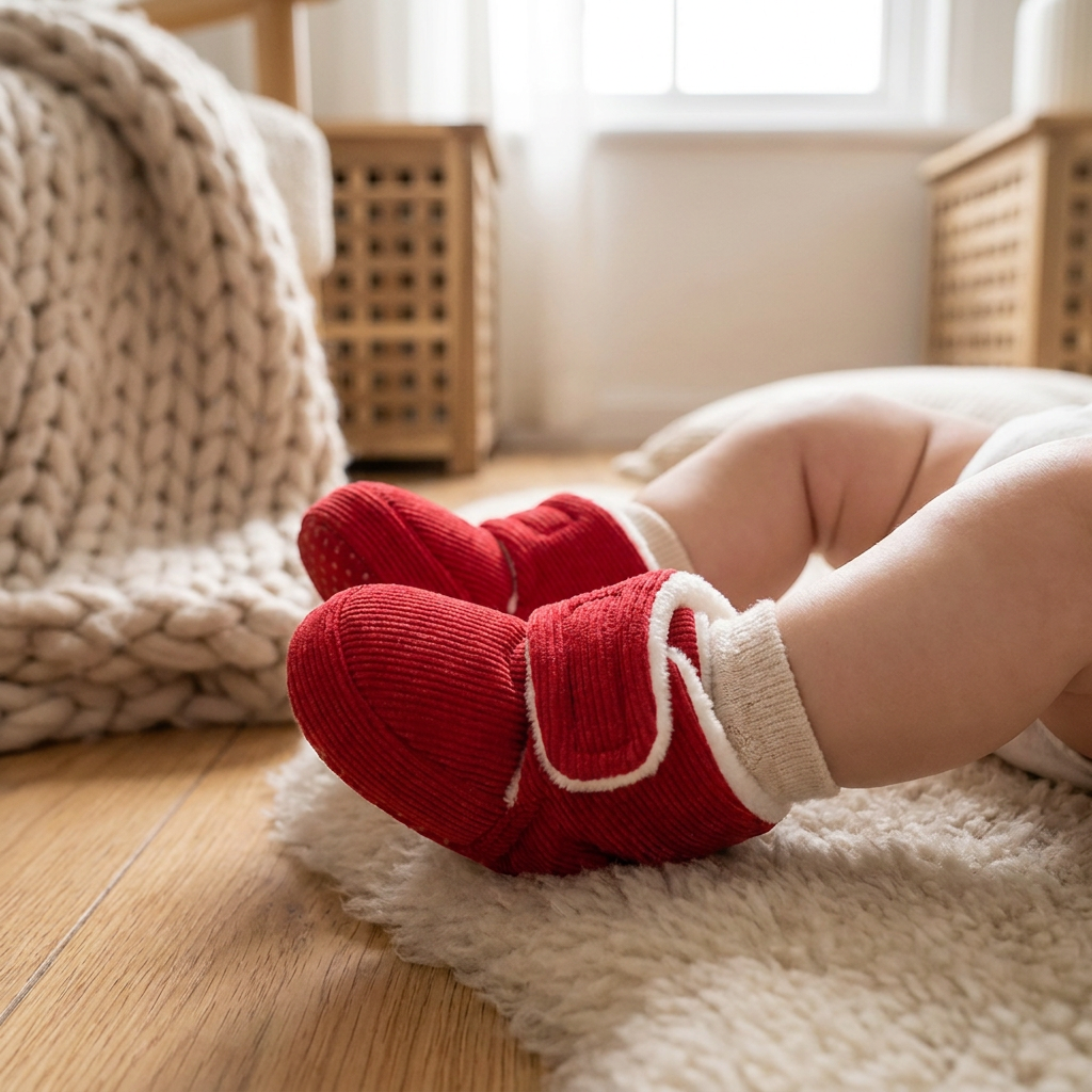 Warm & Cozy Plush Baby Booties with Soft, Non-Slip Soles