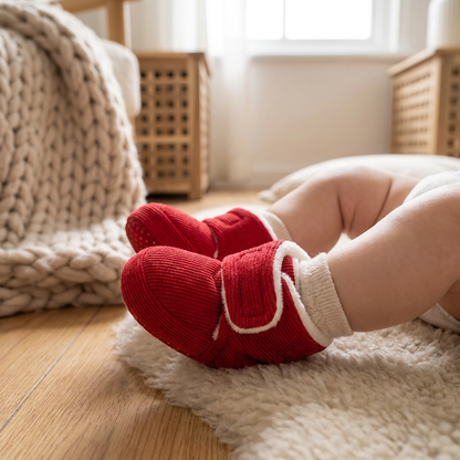 Warm & Cozy Plush Baby Booties with Soft, Non-Slip Soles