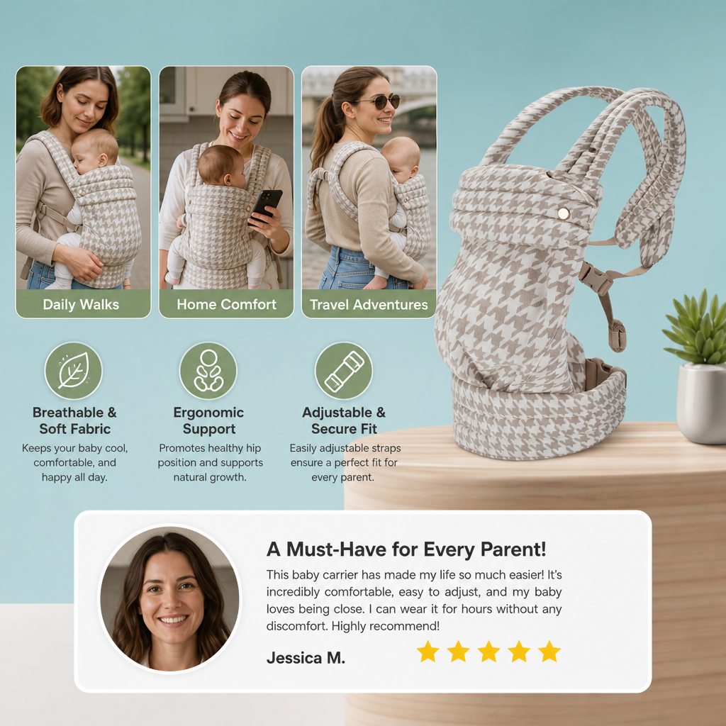 Ergonomic Baby Carrier – Breathable & Adjustable