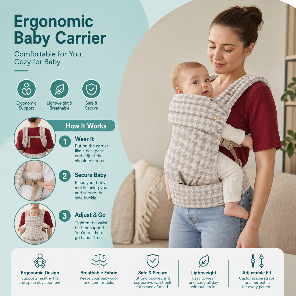 Ergonomic Baby Carrier – Breathable & Adjustable