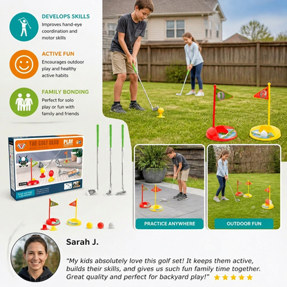 Kids Golf Set with Adjustable Clubs – Perfect for Backyard Play