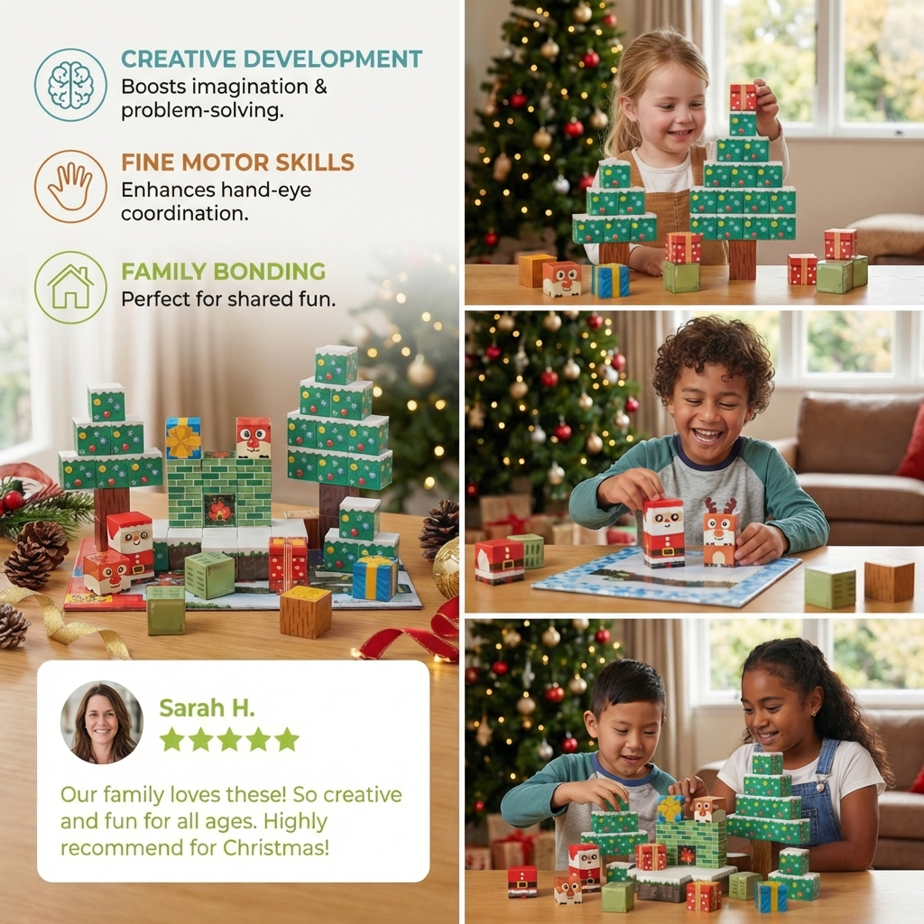 Christmas Magnetic Cube Blocks
