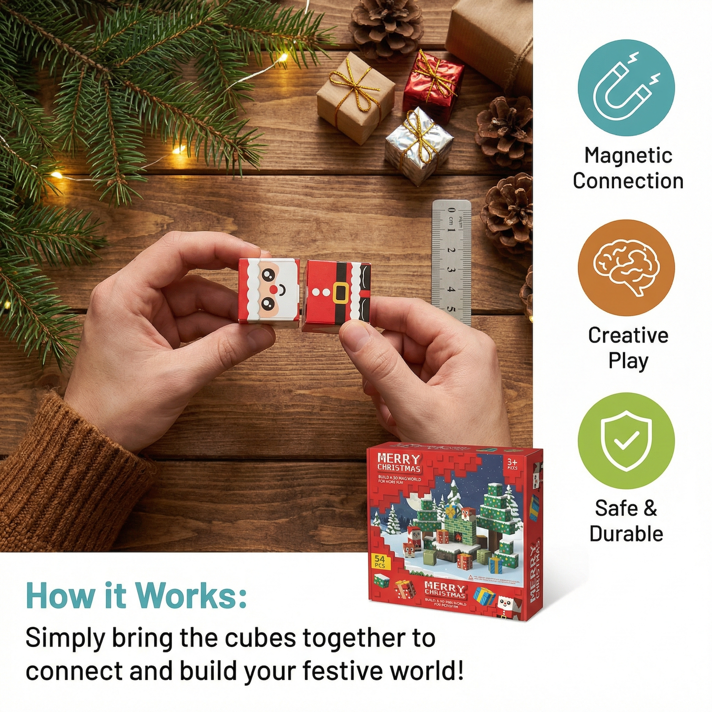 Christmas Magnetic Cube Blocks