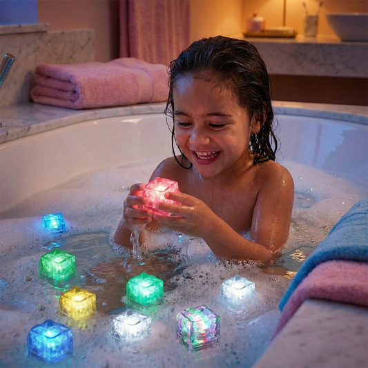 Glowing Bath Cube Toy for Kids 6-Pack