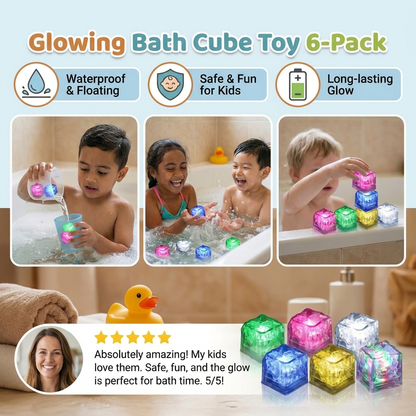 Glowing Bath Cube Toy for Kids 6-Pack