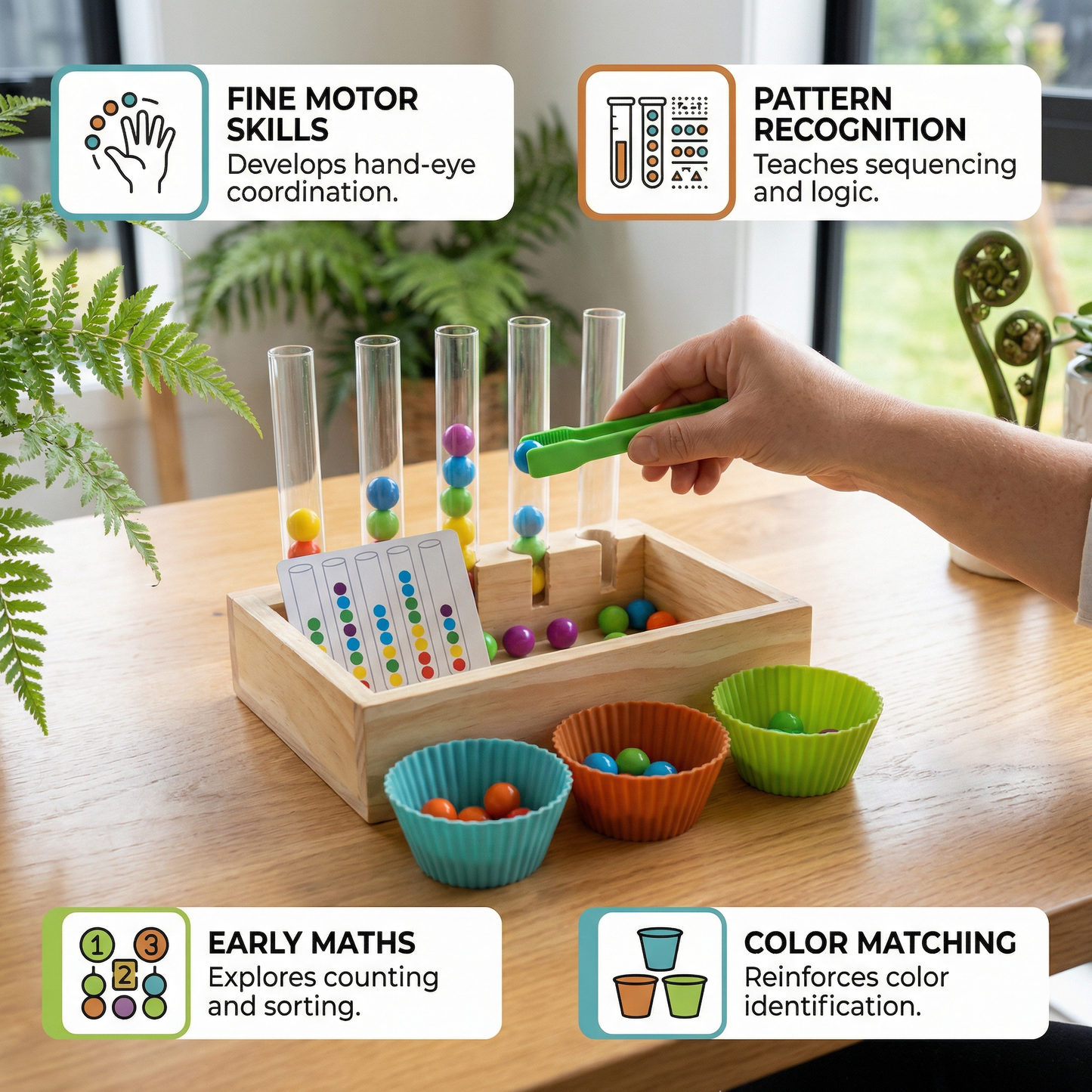 Montessori Test Tube Colors and Numbers Play and Learning Set