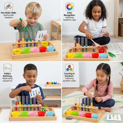 Montessori Test Tube Colors and Numbers Play and Learning Set