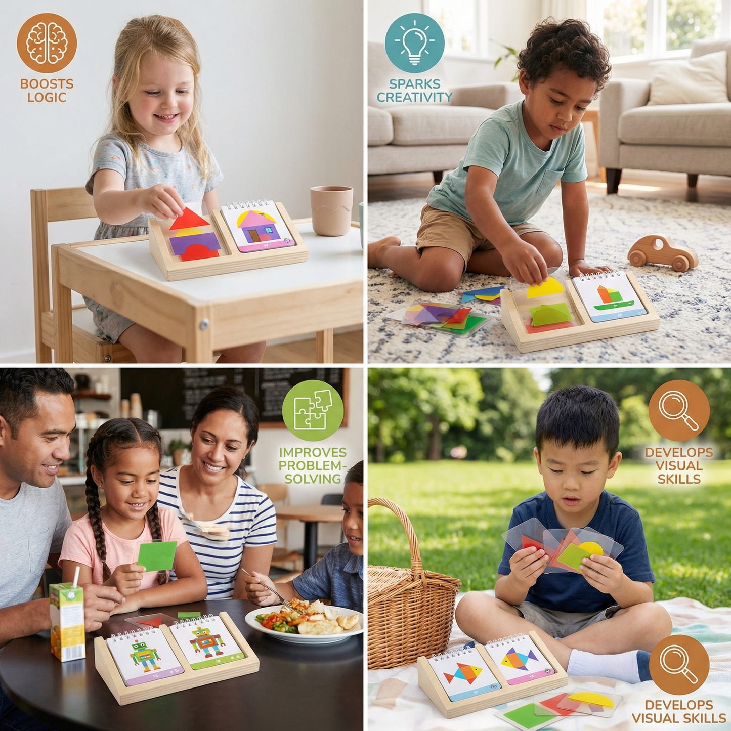 Geometric Colors and Shapes Puzzle Game – Promotes Logical Thinking