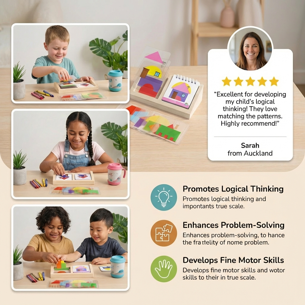 Geometric Colors and Shapes Puzzle Game – Promotes Logical Thinking