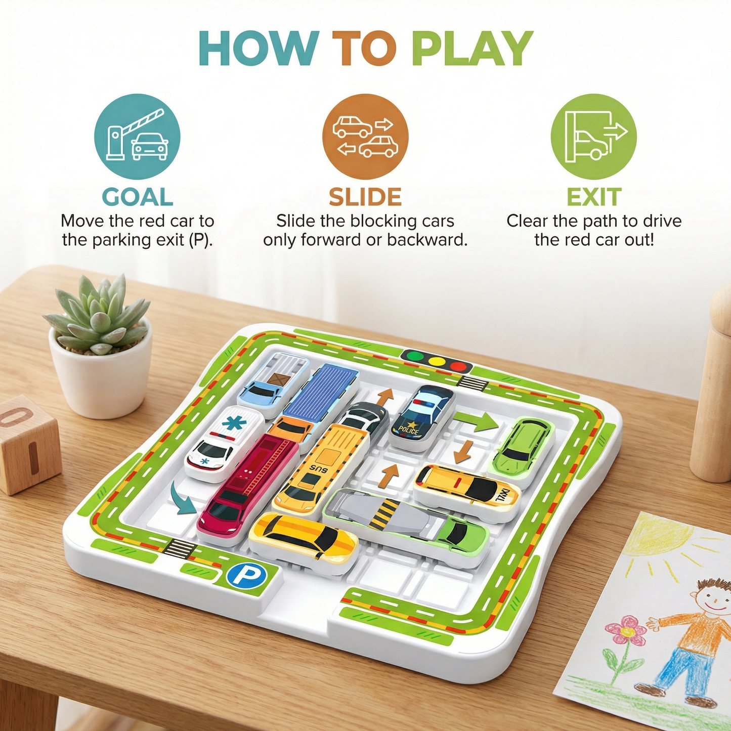Logical Thinking – Car Parking Puzzle Toy for Kids