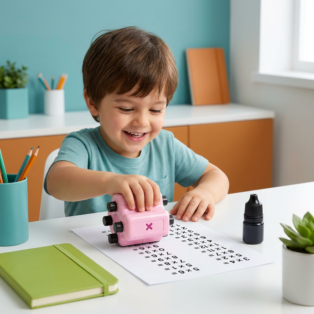 4-in-1 Math Roller Stamp – Addition, Subtraction, Multiplication & Division Practice