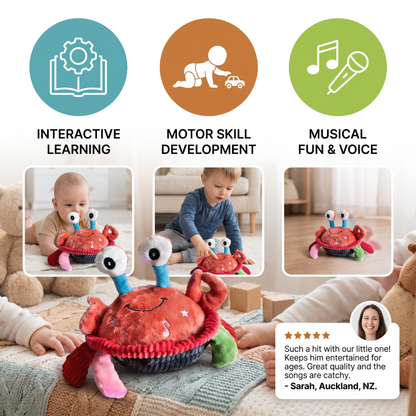 Interactive Musical Crab with Voice Function – Moving Educational Toy for Babies
