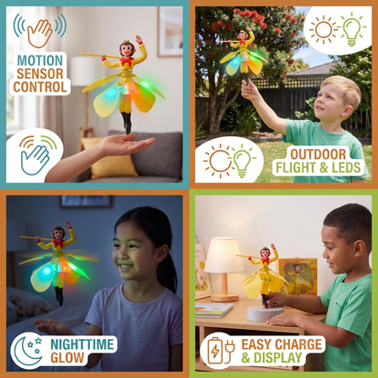 Interactive Flying Monkey Toy with Motion Sensor & LED Lights