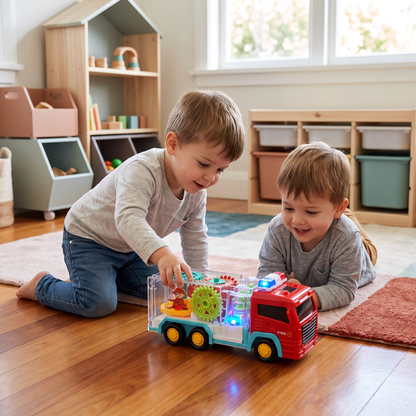 Interactive Gear Fire Truck Toy with Lights